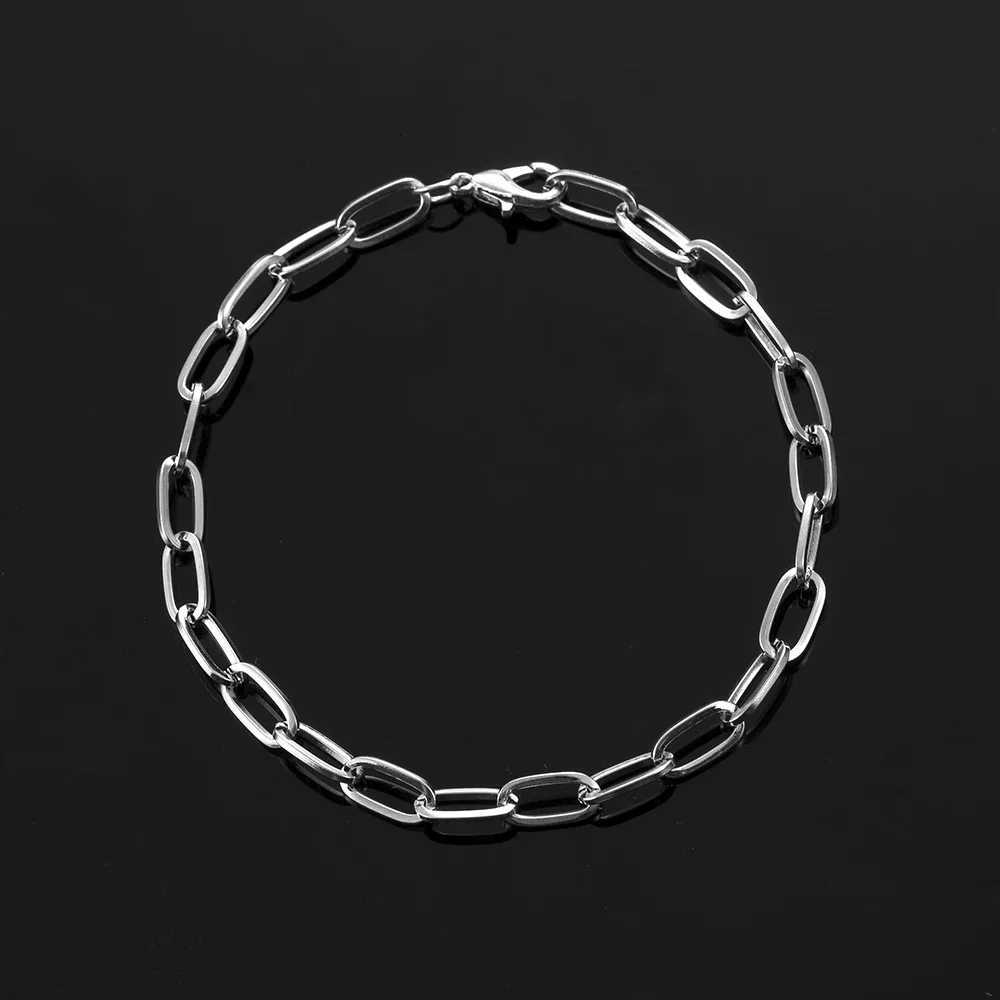 Fashion Mens Simple Stainless Steel Chain Bracelets for Women Unisex Wrist Jewelry Gifts Punk Metal Hip Hop Couple Jewelry W250807