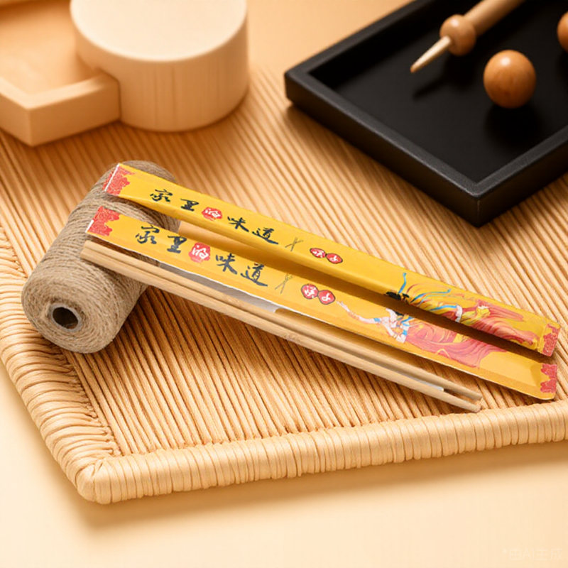White Kraft Packaged Eco-Chopsticks Made from Sustainably Grown Bamboo