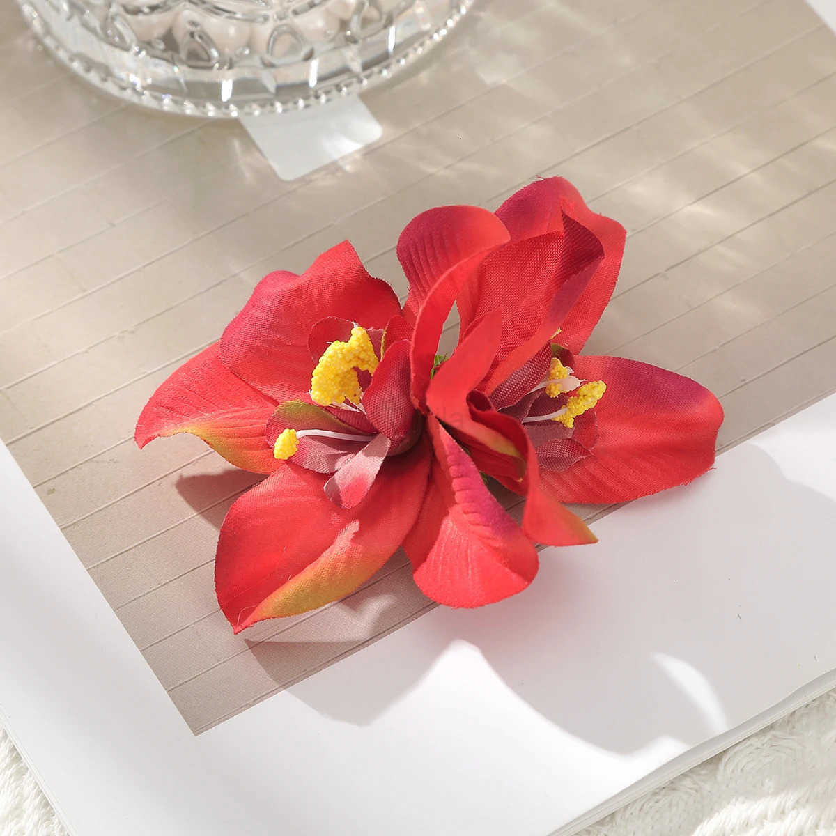 Elegant Bohemian Flower Small Hair Clips Faux Flower Side Pins Hairpin Vacation Beach Hair Accessories for Women U250807