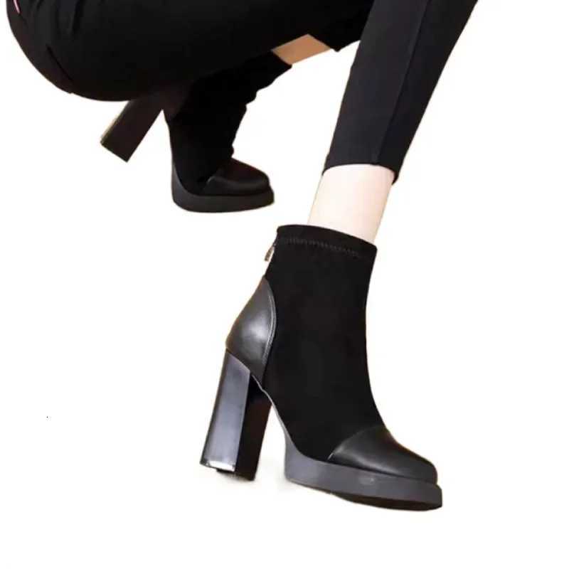 2025 New Womens Shoes in Fi Platform Boots Ladies High Quality Luxury Women Leather Boots Super High Heels Boots WomenXJ250807