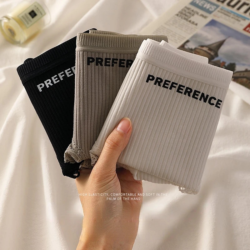 3PCSset Women Cotton Brazilian Panties MXL MidRise Solid Color Underwear Ladies Comfortable Underpants Girls Panty Intimates 250807