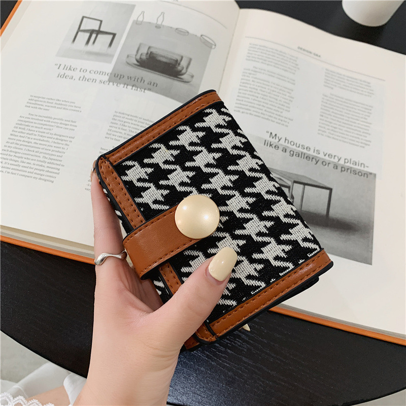 Designer's Thousand Bird Grid Features Long Short Styles, Foldable Handbags, Multiple Card Slots Making It A Simple And Niche Wallet