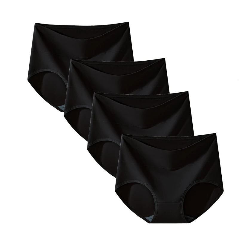 4Pcs Cotton Women Panties High Waist Body Shaper Underwear Breathable Girls Briefs Solid Plus Size Panty Slimming Female 250807