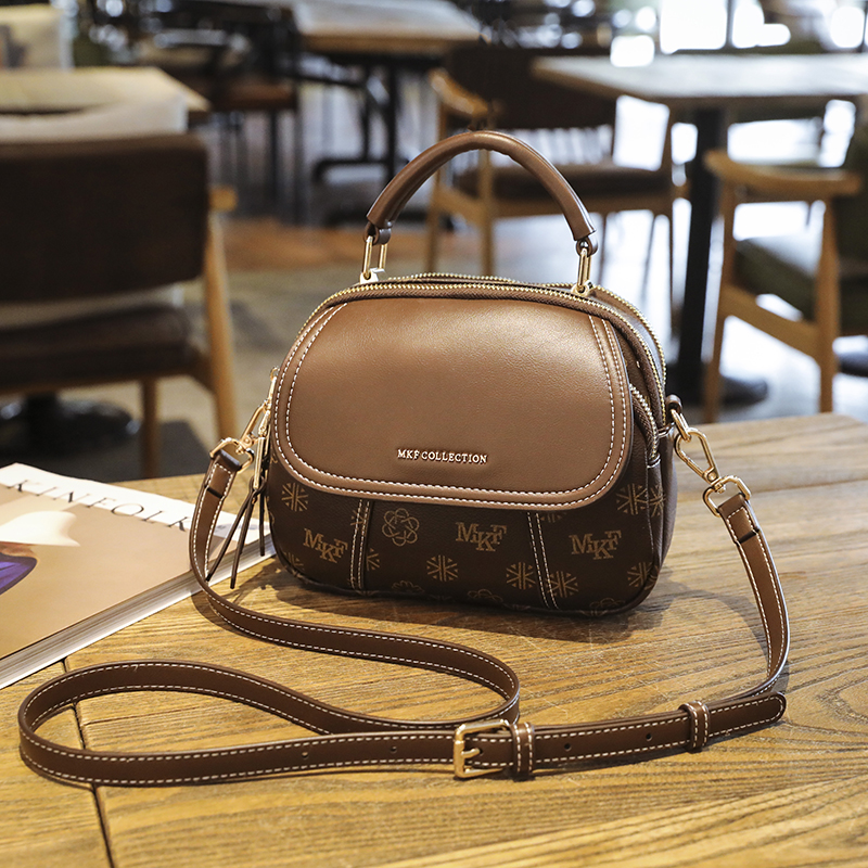 MKF designer bag free shipping Light luxury casual Boston bag letter versatile classic high-capacity vintage circular handbag for woman