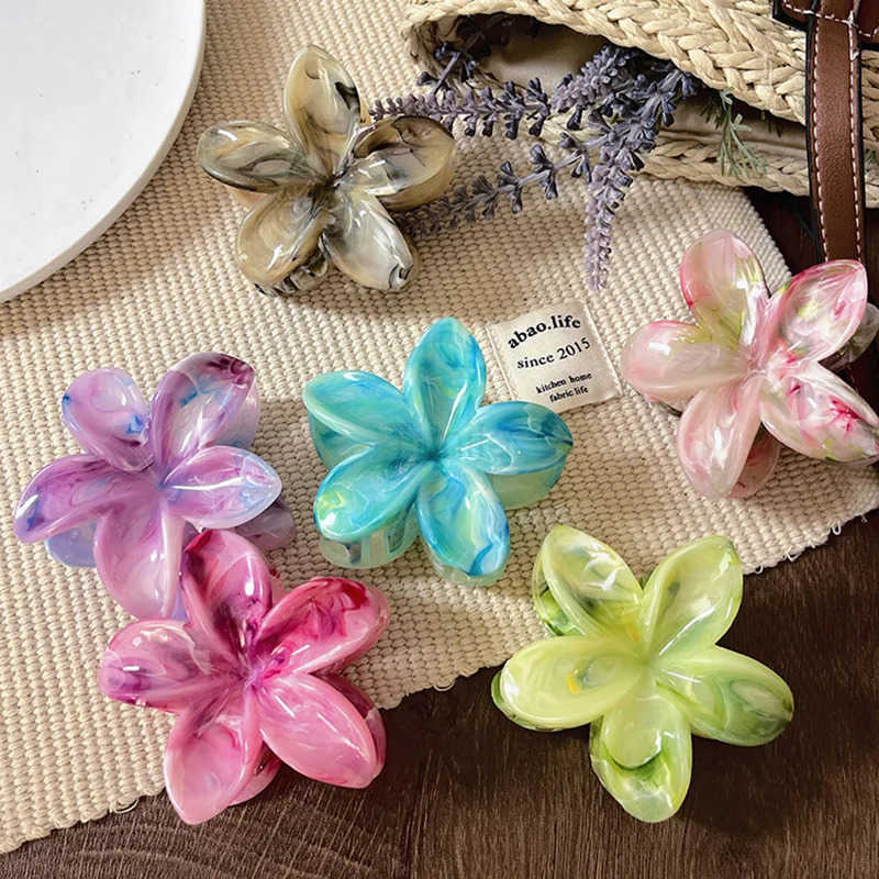 2025 New Blended Flower Hair Clip Grip Clip for Womens Back of The Head Disc Hair Clips Half Tie Hair Clips Headpiece U250807