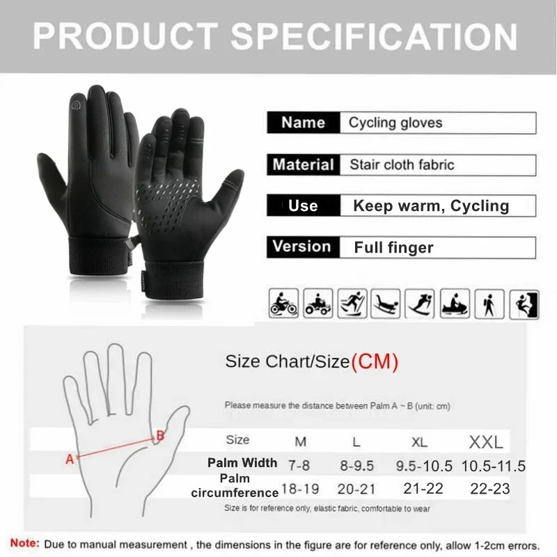 Waterproof Cycling Gloves Winter Touch Screen Bicycle Outdoor Scooter Windproof Riding Motorcycle Ski Warm Bike 250729