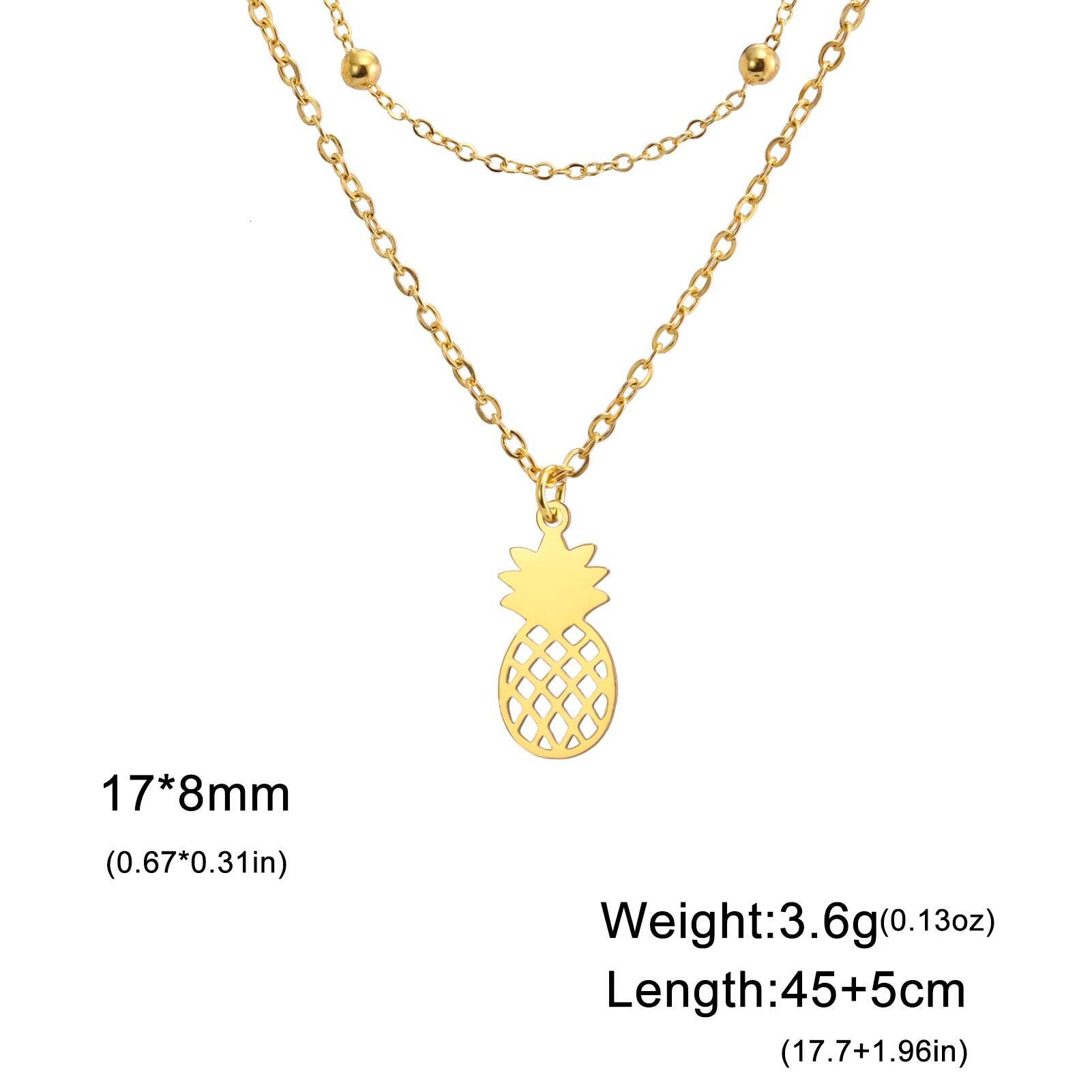 Dreamtimes Minimalist Pineapple Necklace for Women Man Charms Fruit Statement Cactus Stainless Steel Pendant Gifts Wholesale Jewelry for Women