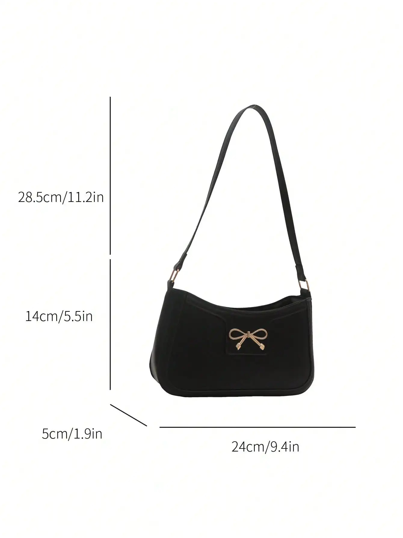 Women Handbag AutumnWinter Commuting Shoulder Under-Arm Bag Korean Fashion Crossbody Bag with Bow Decoration 250807