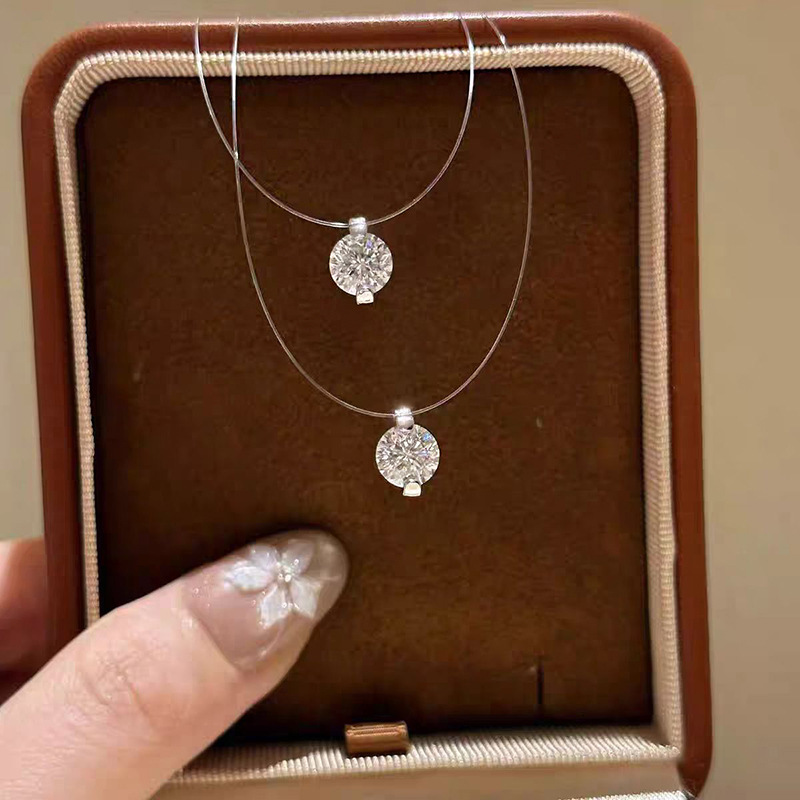 Hui Zhi Wing Jewelry Empress S Sier Invisible Fish Line Necklace Summer Same Style Classic Collarbone Chain