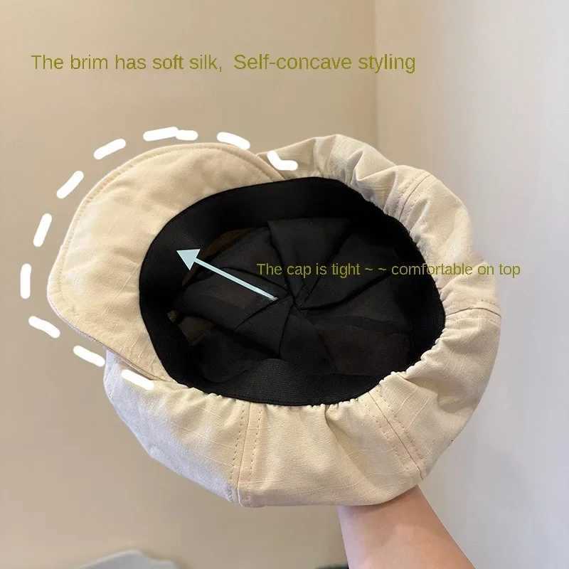 2024 Spring Summer Fashion Versatile Casual Short-brimmed Newsboy Hats Harajuku Retro Style Oversized Berets for Women XJ250807