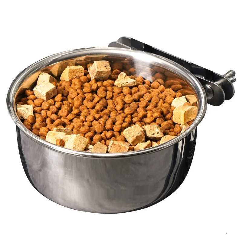 Double-Bolt Lock Stainless Steel Anti-Tip Pet Bowl Wall Mounted Food Water Dish Heavy-Duty Non-Spill Design for Cats/Dogs Y250806