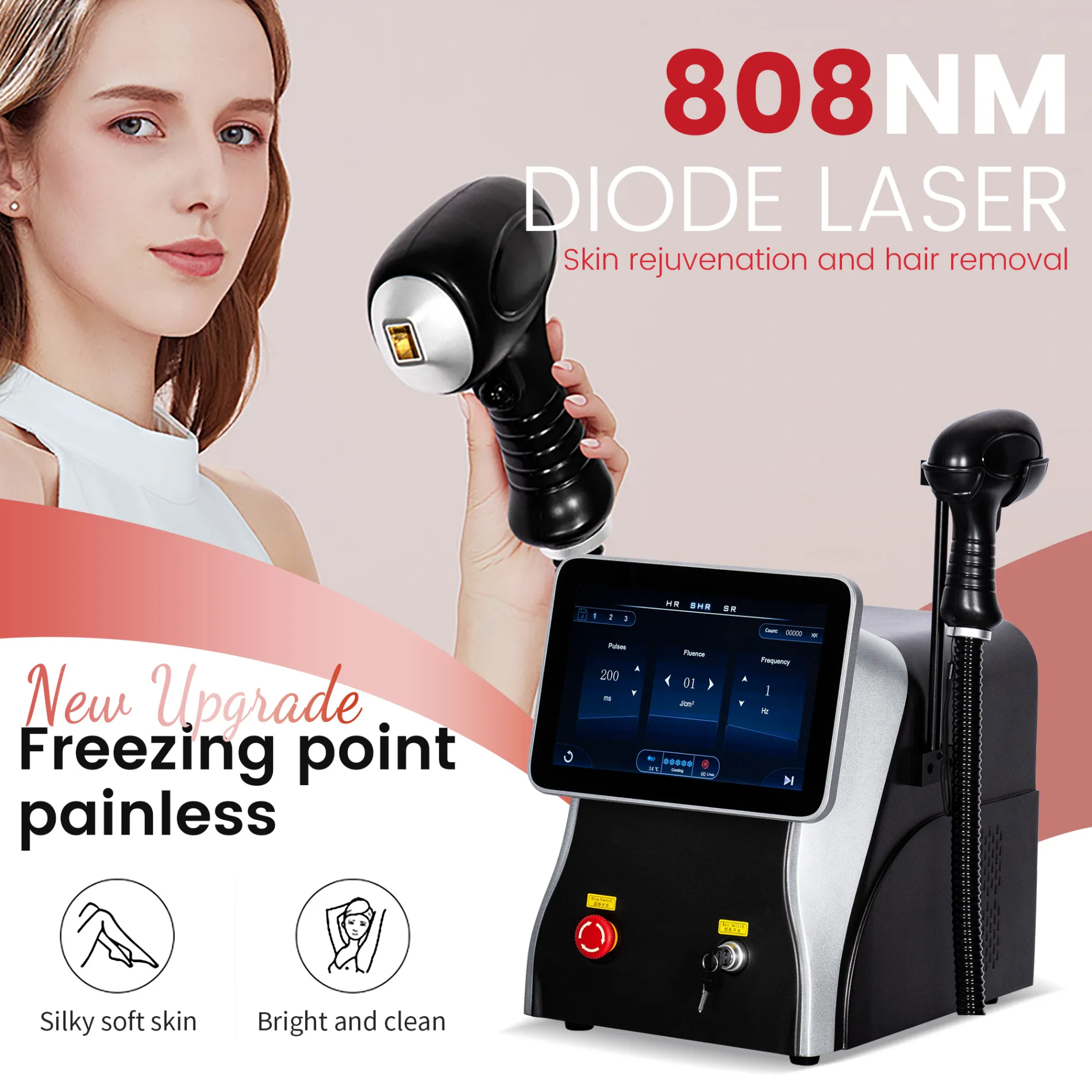 2025 Powerful 3500W Alexandrite Ice Platinum Laser Epilator Professional Diode Laser Machine Permanent Hair Remover for Woman