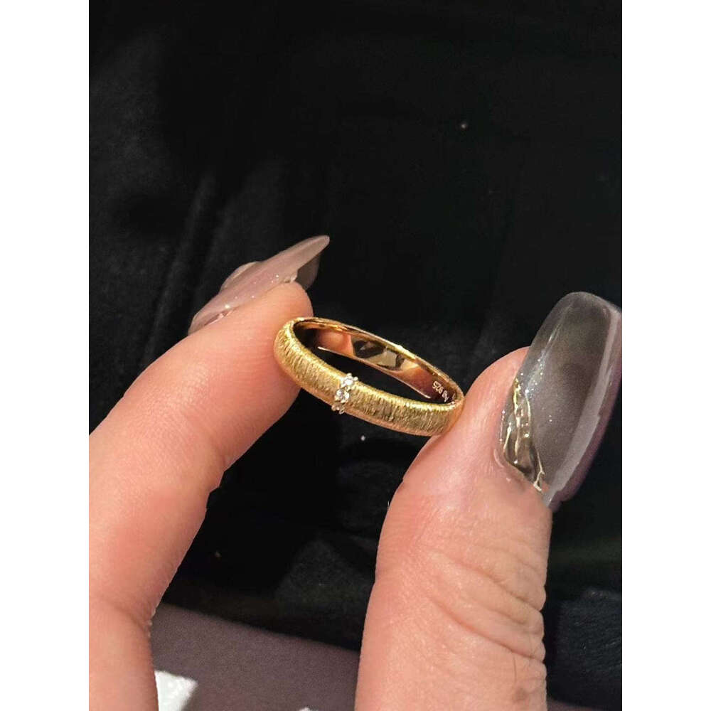 French Style Light Luxury Brushed Craft Italian Vintage Wide Narrow Version Couple Rings Adjustable Open Ring