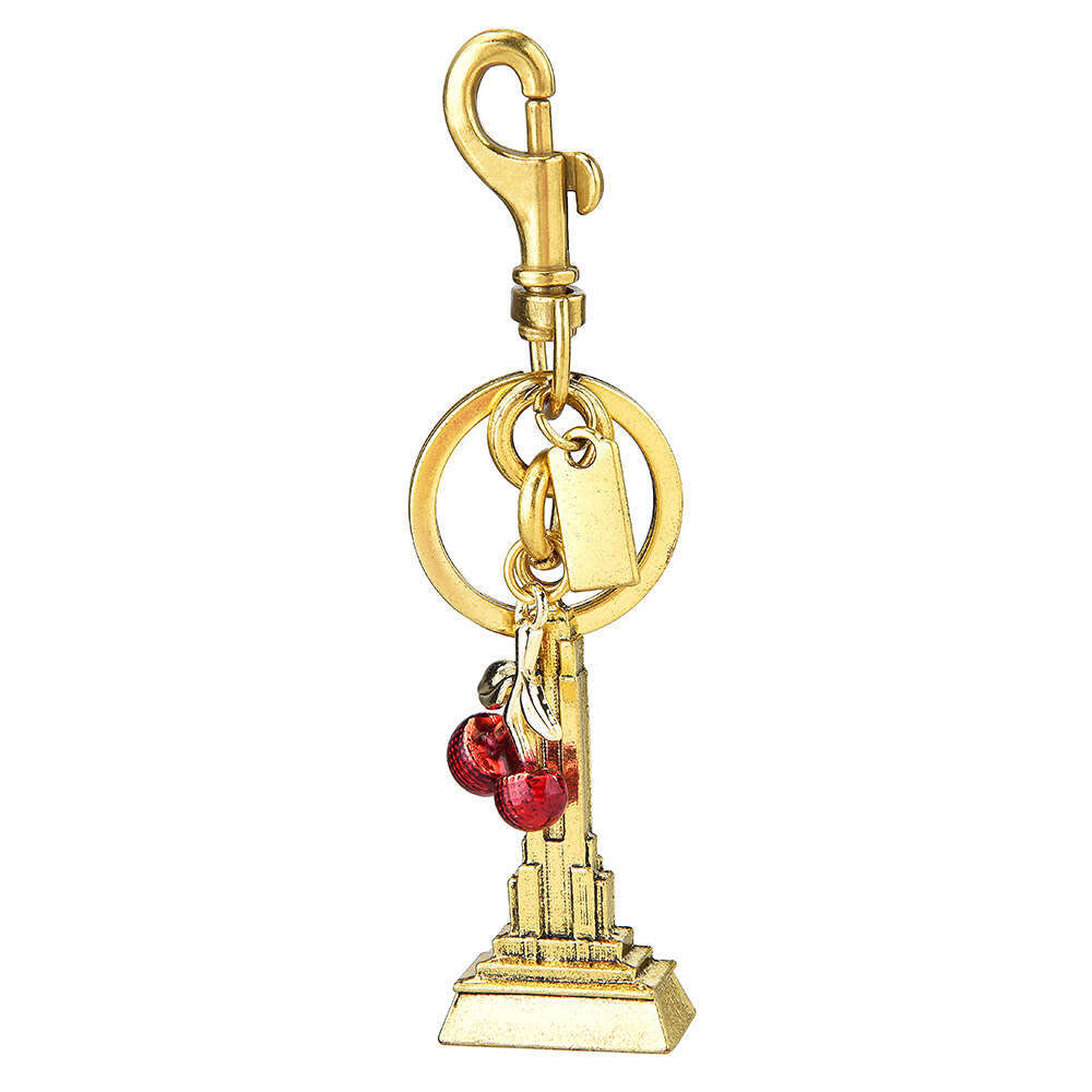 DHpet_wholesale Trendy Cherry & Eiffel Tower Keychain - Fashion Metal Bag Charm in Gold/Silver, Stylish Key Ring Accessory (10cm, 50g)