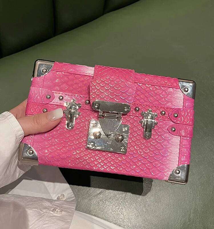 Designer Brand New High Quality Fashion Leather Serpentine Lock Box Crossbody Shoulder Bag Women Hot Sale