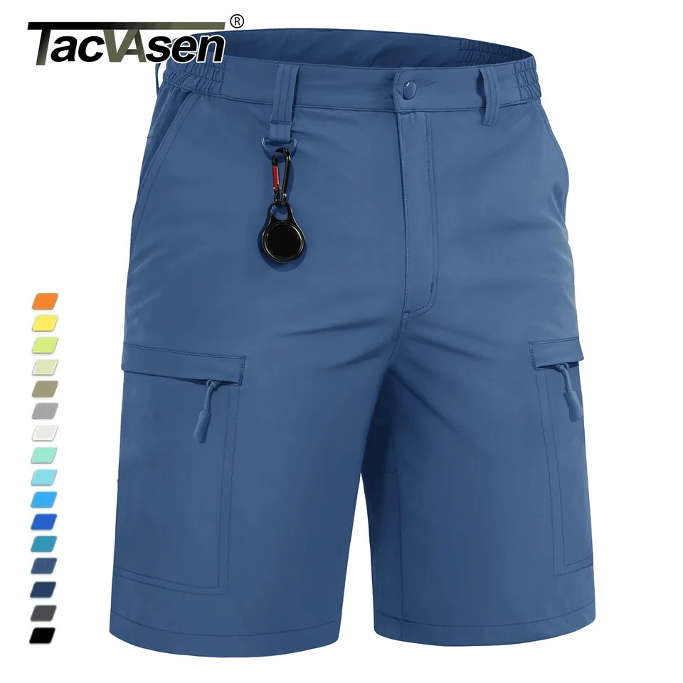 TACVASEN Summer Moisture Wicking Casual Shorts Mens Cargo Work Running Jogging Sports Bottoms Nylon RipStop Short Pants 250807