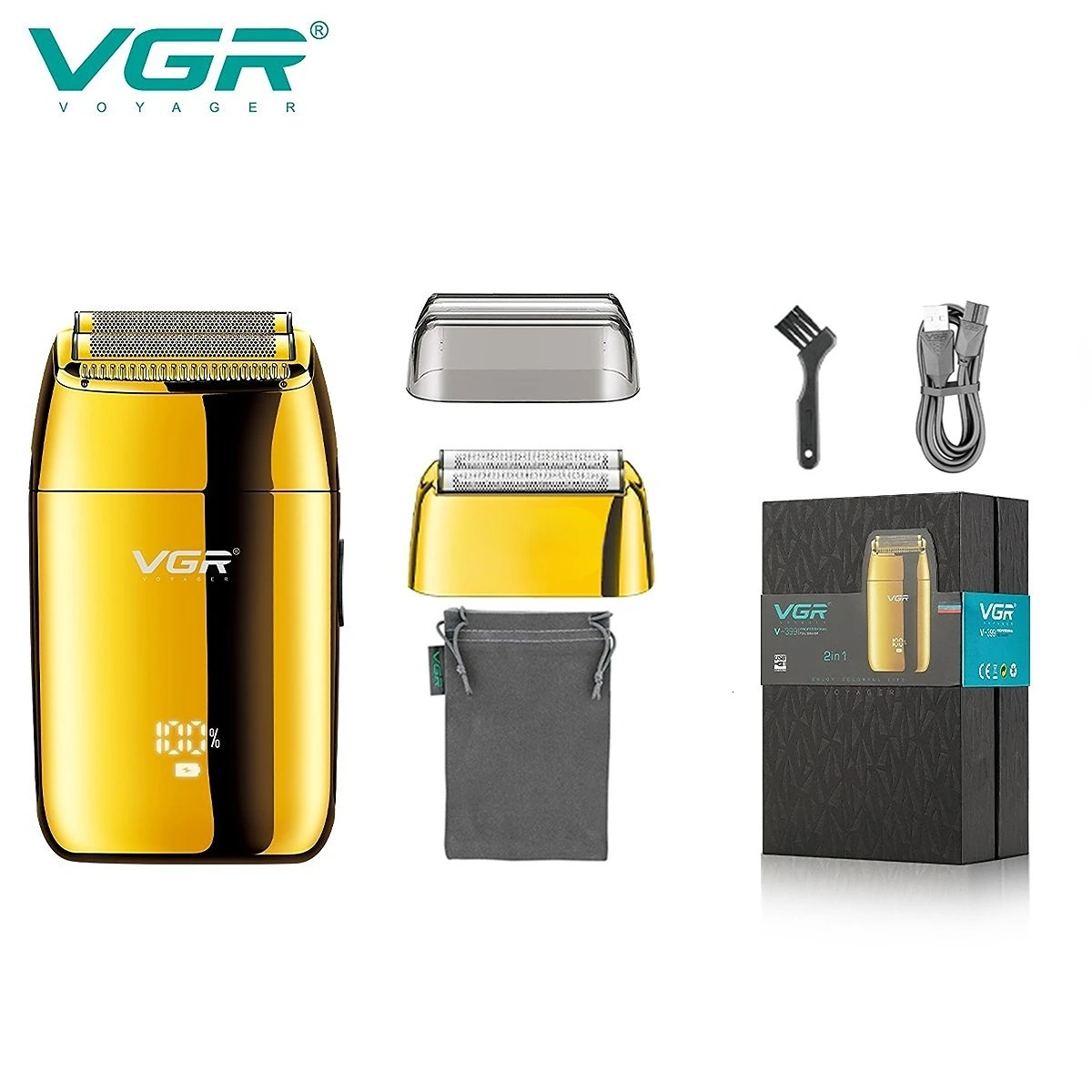 VGR Shaver Professional Razor Electric Shaver Reciprocating Shaving Machine Portable Beard Trimmer Mini Shaver for Men V-399 250805