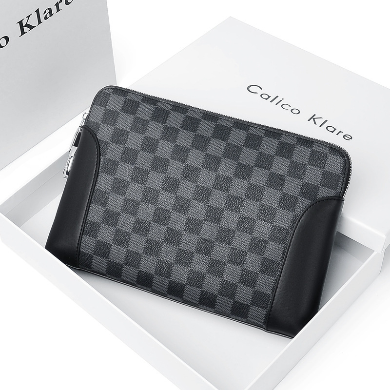 Men's Handbag Cross-border Exclusive New Fashion Password Luxury Bag Lock Retro Designer Bag Clutch Bag Men PVC Large Capacity Business Folder Ba