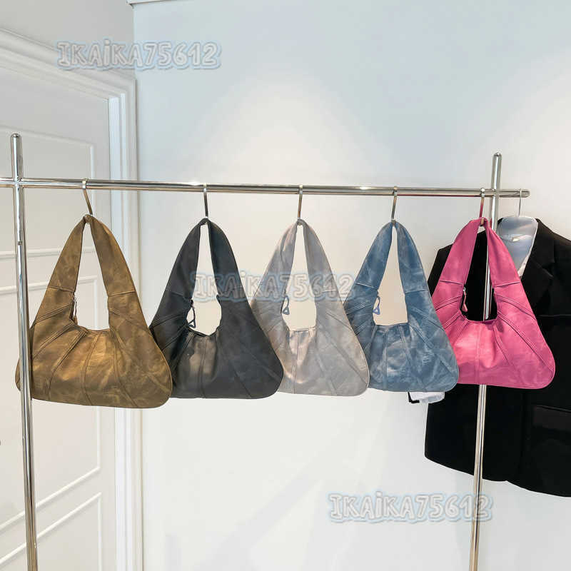 2025 Summer New Fashion Solid Color Casual Stylish Simple Commuter Large Capacity Shoulder Bag Tote Bag Underarm Bag H250806