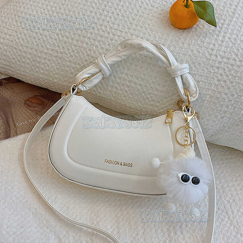 Trendy Fashion Versatile Popular Solid Color Knotted Handbag 2023 Autumn Winter New Style Crossbody Bag for Women H250806