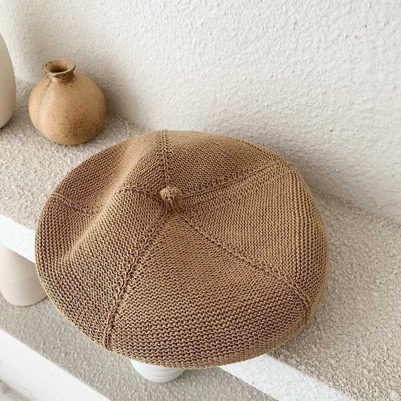 Beret Hat For Women Summer Cotton Linen Thin Style Janese Literature And Art RETRO Breathable Beret Fashion Solid Painter Hat XJ250807