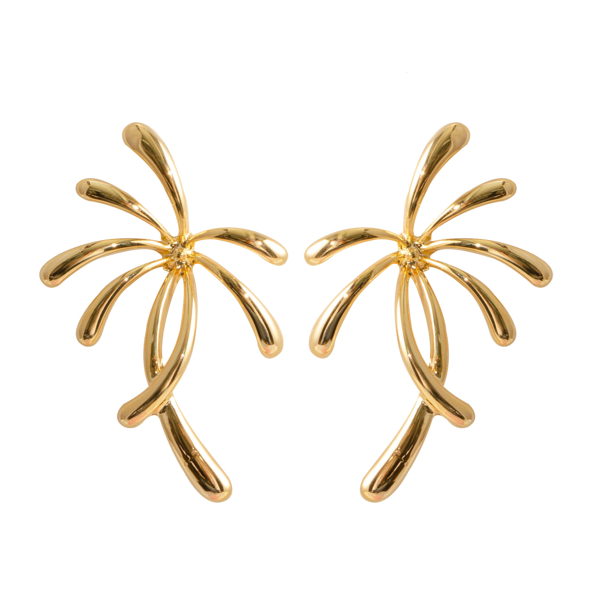 Internet Celebrity Live Fashion Exquisite Minimalist Metal Flower Earrings for Women High-end Light Versatile Sier Needle Ear Jewelry