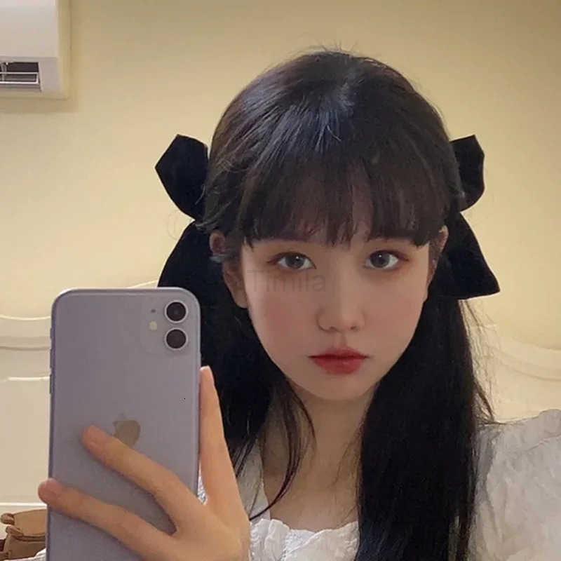 Half Bow Hair Clip Retro Girl Side Duckbill Clip Hair Accessory Black White Ribbon Clips Vintage Bowknot Side Hairpin Cute Girl U250807