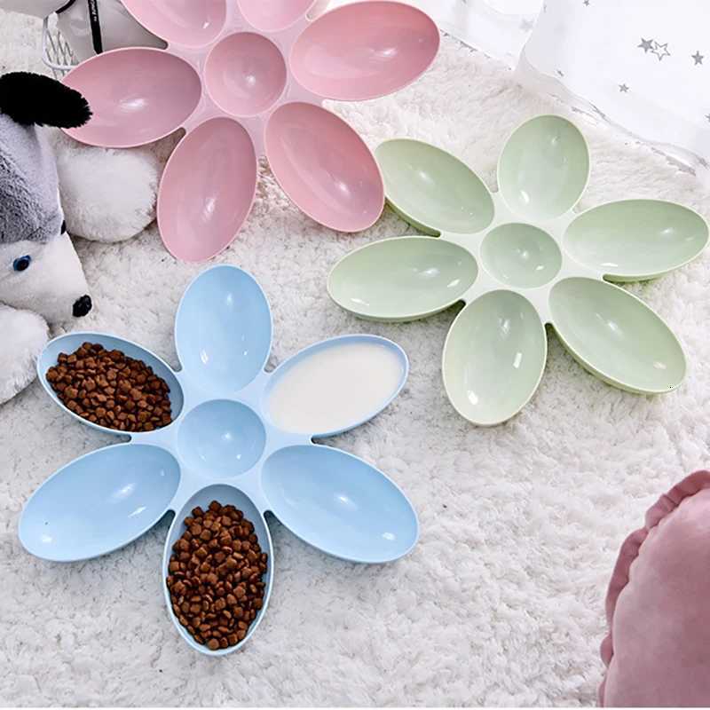 Flower Shaped Pet Bowl with 6 Connected Bowls for Small Dog and Cat Water Dish Puppy Feeding Bowls Slow Down Eating Feeder Y250806