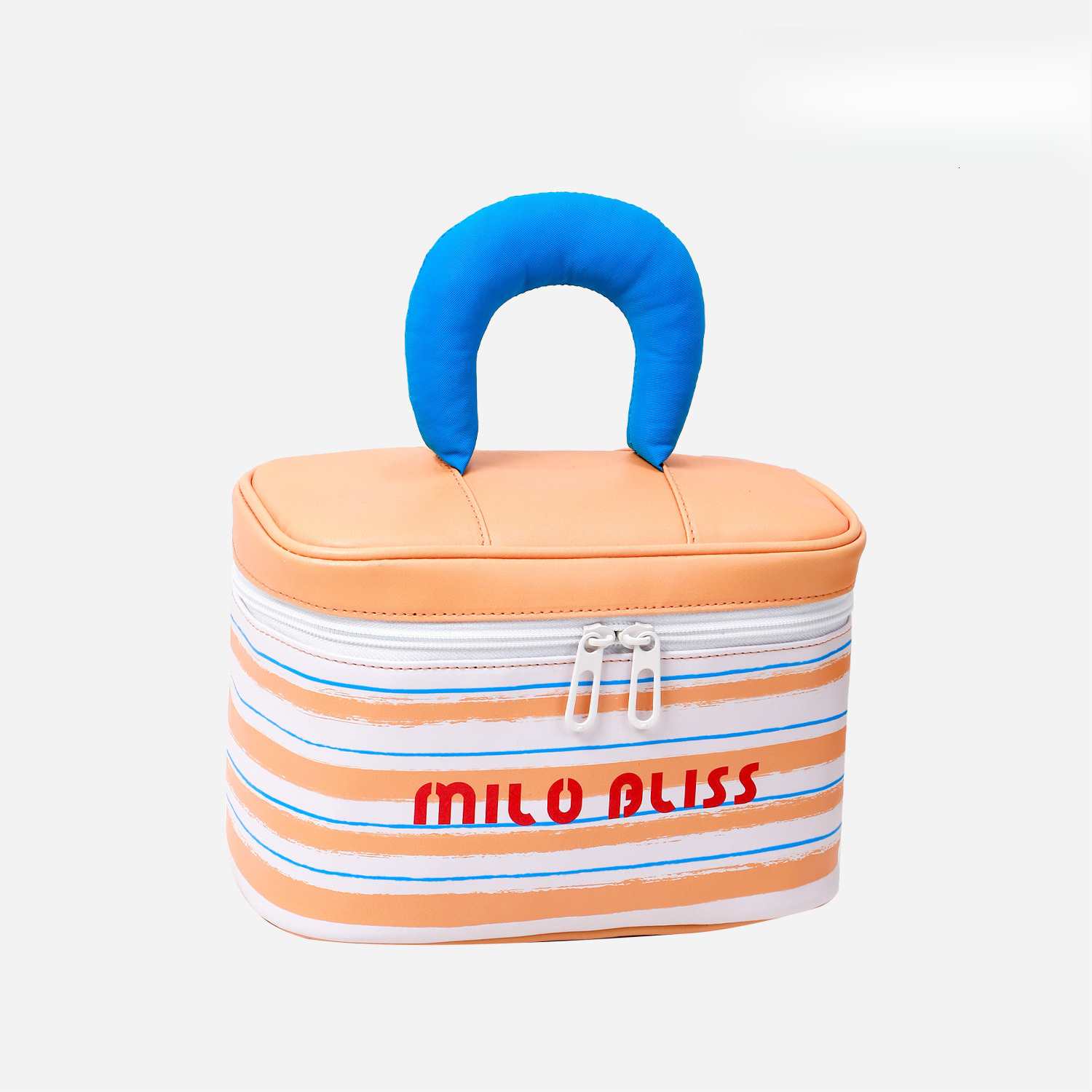 Free Shipping Designer Luxury Women's Makeup Bag Large Capacity Handbag Cute Color-block Striped Handheld Waterproof Toiletry Bag Storage Bag