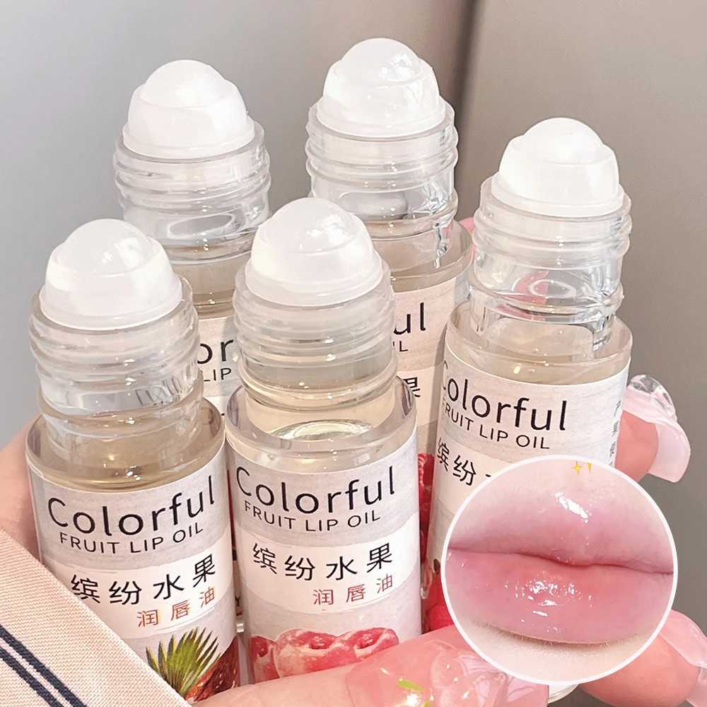 Colorless Roll-on Jelly Lip Balm Oil Moisturizing Transparent Fruit Lip Oil Non-sticky LipGloss Light Lip Line Lip Care CosmeticXJ250807