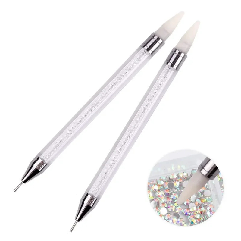 2 Pcs Nail Art Dotting Pen Double End Painting DIY Brush Rhinestone Handle Diamond Picker Manicure Dotting Tool Nail Accessories 250805