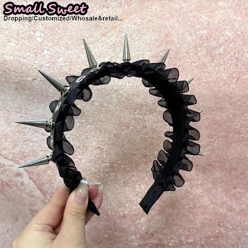 Women Steampunk Spike Cosplay PU Leather Headband Gothic Y2k Girl Leather Buckle Hair band Rock Headband Punk Hair Hoop Headband 250730