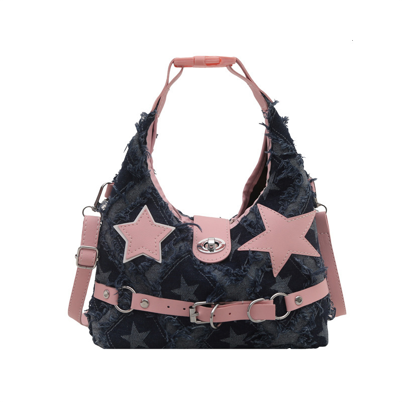 2025 Fashion personality sexy female celebrity new casual denim chain trend handbag women s shoulder bag designer bag women s shoulder bag women s cro