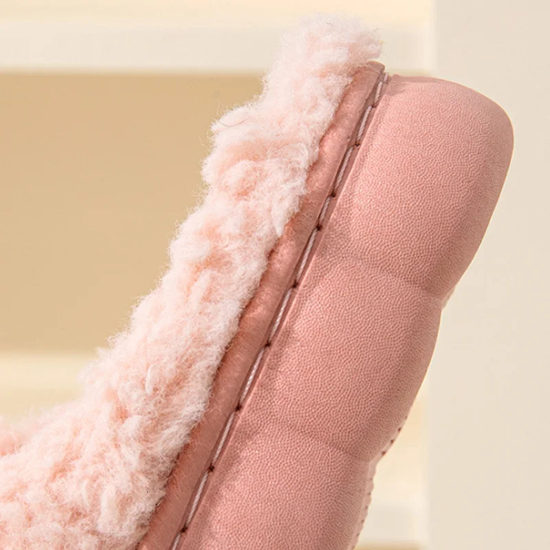 Thick Sole Home Indoor Outside Men And Women Couples Winter Household Warm Fluffy Slippers Fashion Plush Cotton Shoes Ladies 250805