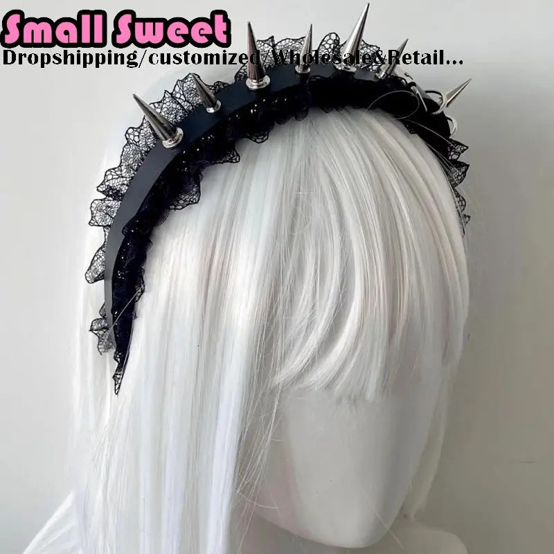 PU Leather Headband Gothic Tiaras Leather Buckle Hair band Rock Headband Punk Hair Hoop Steampunk Spike PU Leather Headband 250730