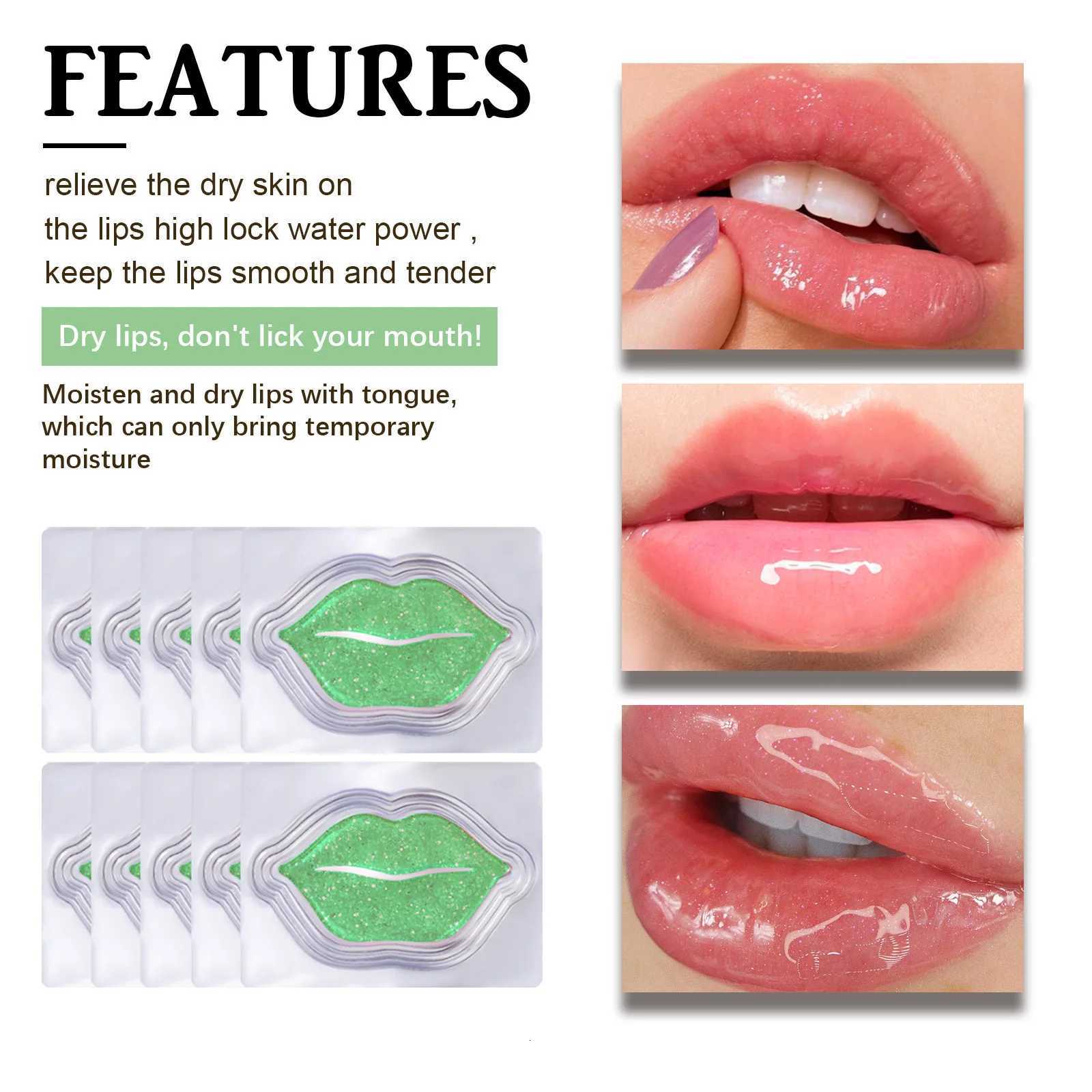 Hoygi 10pcs Aloe Exfoliating Lip Mask Plumping Moisturizing Repairing Smooth Lip Remove Cuticle Dead Skin Gloss Plumper Lip MaskXJ250807