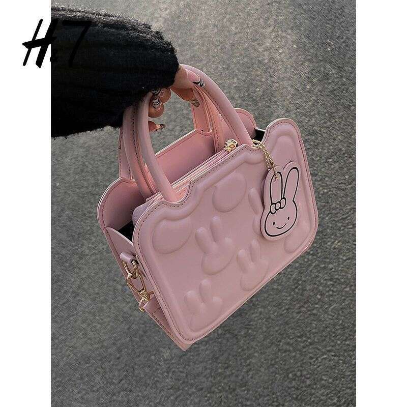 H7 Cute Pink 2025 New Versatile Small Square Biscuit Bag, Niche Single Shoulder Crossarm Underarm Bag For Women