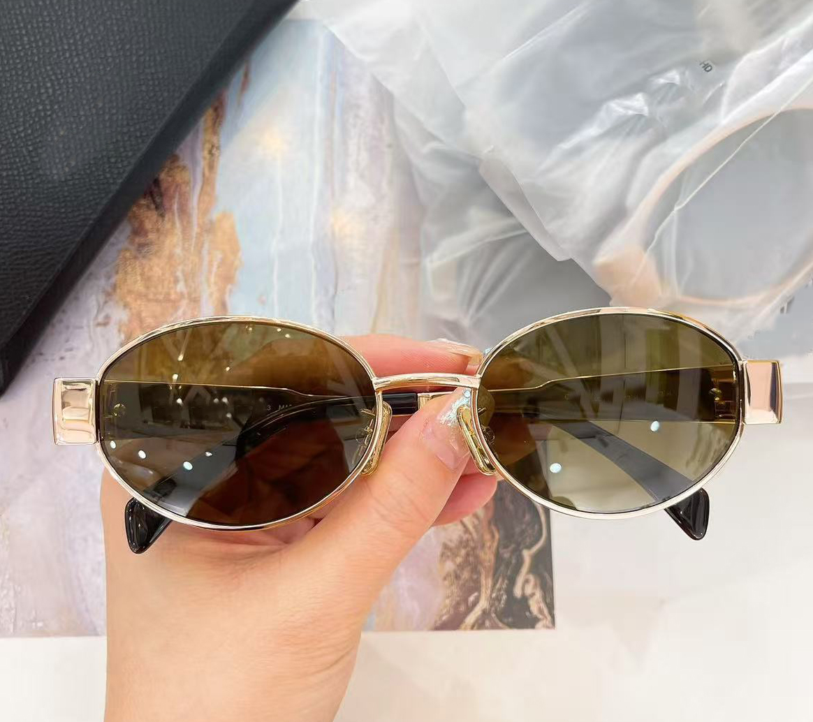 Sunglasses Fashion Designer Sunglasses Women Men Oval Glasses Womens Sunglass Polarized Glass Lens With Box F11