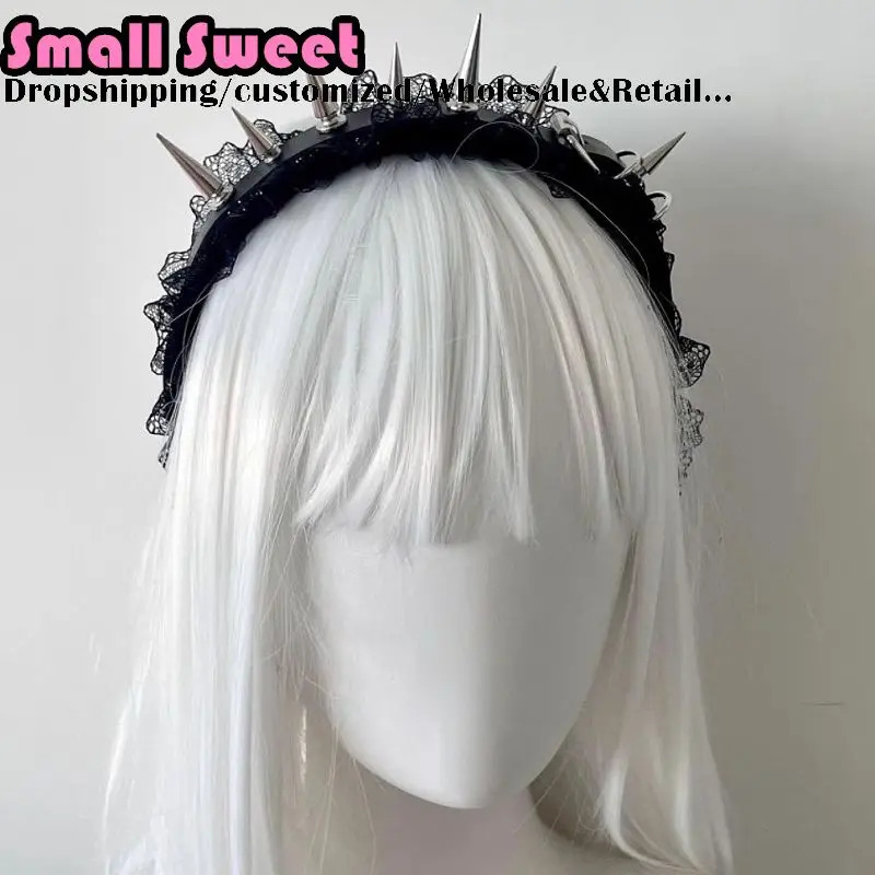 PU Leather Headband Gothic Tiaras Leather Buckle Hair band Rock Headband Punk Hair Hoop Steampunk Spike PU Leather Headband 250730