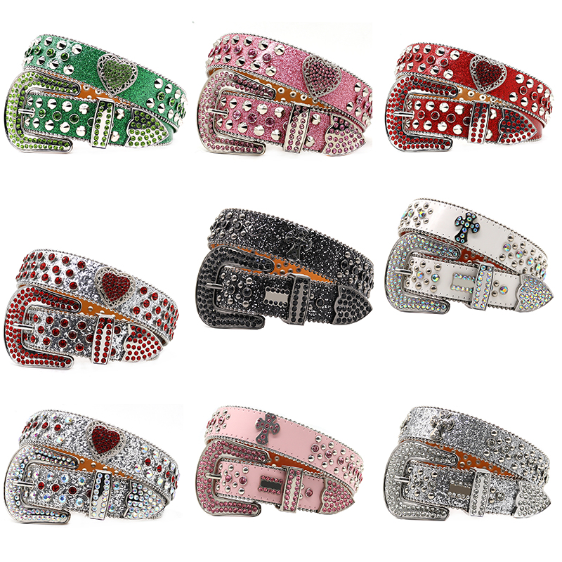 Belt designer belt mens belt bb belt bb simon belt belts for women designer ceinture 38MM stylish luxurious hip-hop belt inlaid with sparkling rhinestones 39 designs