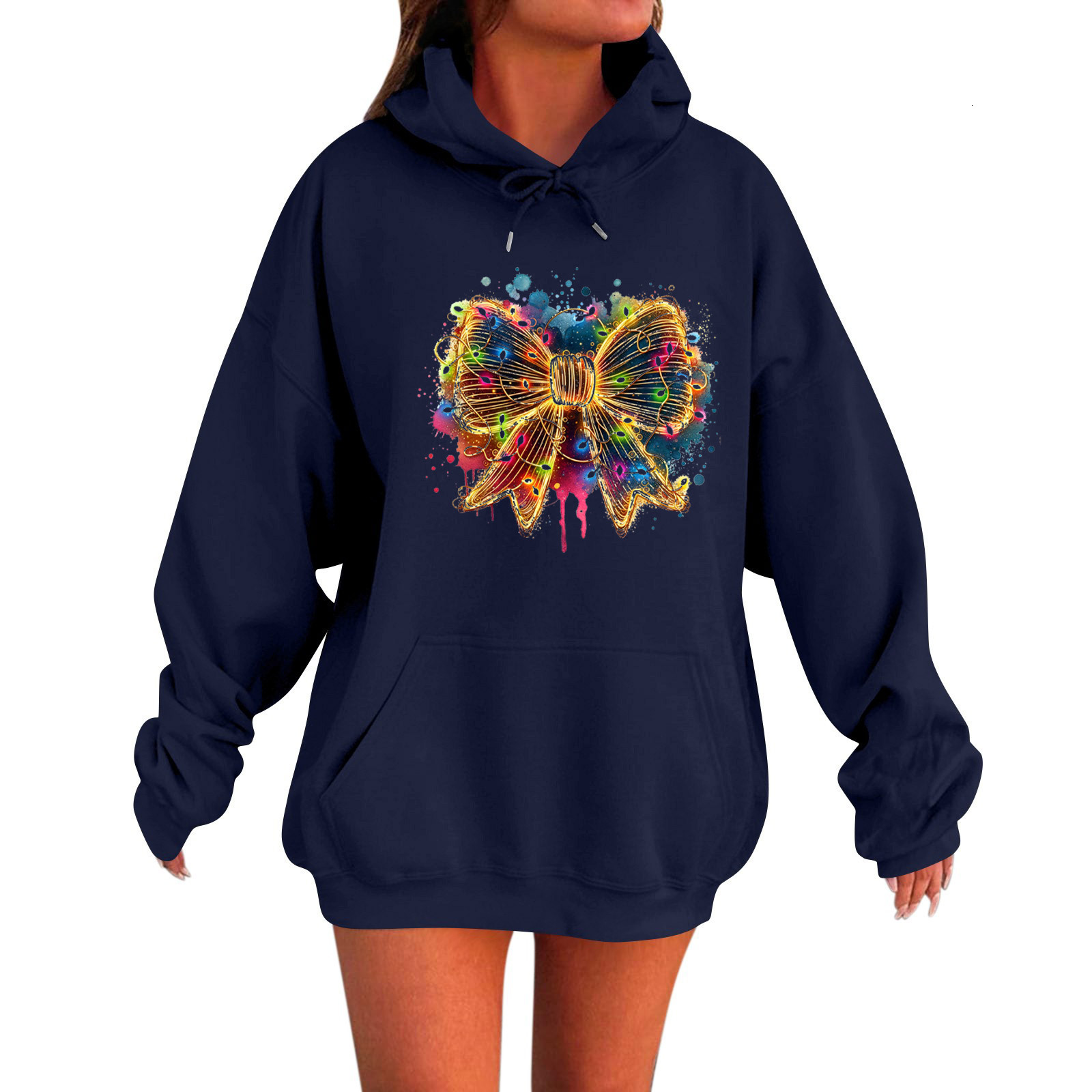 Free Shipping Designer Hoodie For Spring 2025, New Amazon Style Butterfly Bow Letter Printed Fashionable Men's And Women's Hooded Sweatshirt
