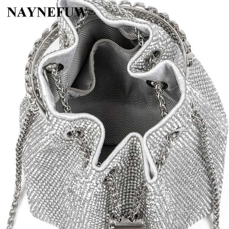 2024 Classical Rhinestone Diamond Bucket Bling Handbag Purse Evening Party Purse for Women Z250807