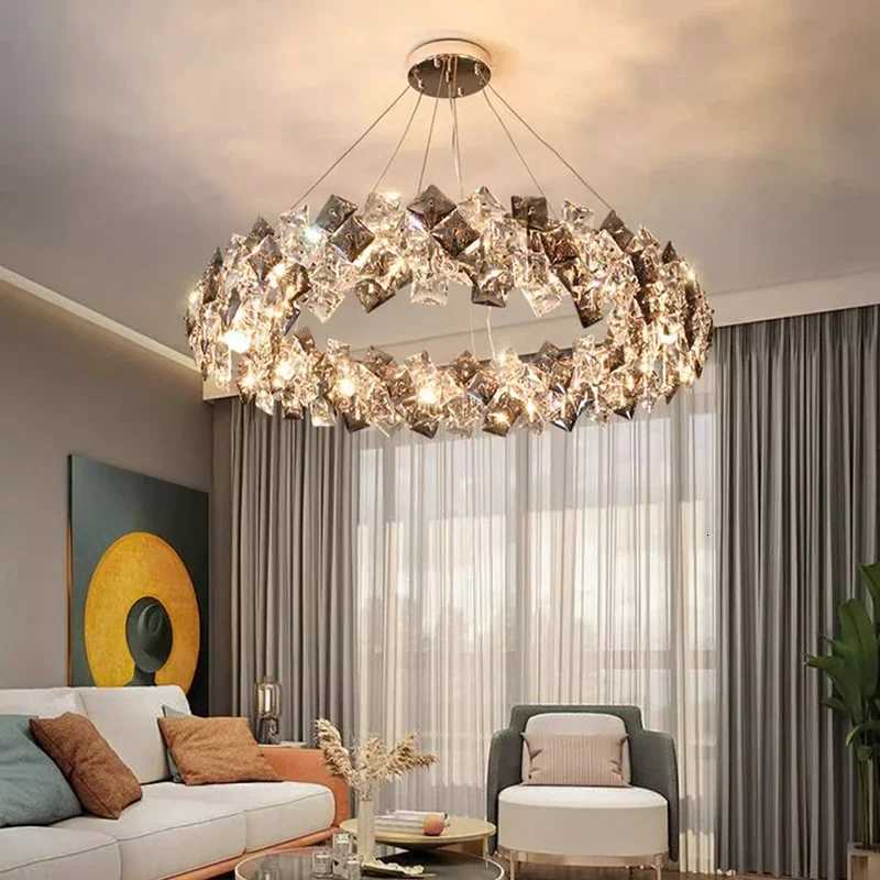 Home Decoration Pendant Lights Luxury Crystal Living Room Chandelier Dining Room Pendant Lamp Ceiling Light Indoor Lighting X250807