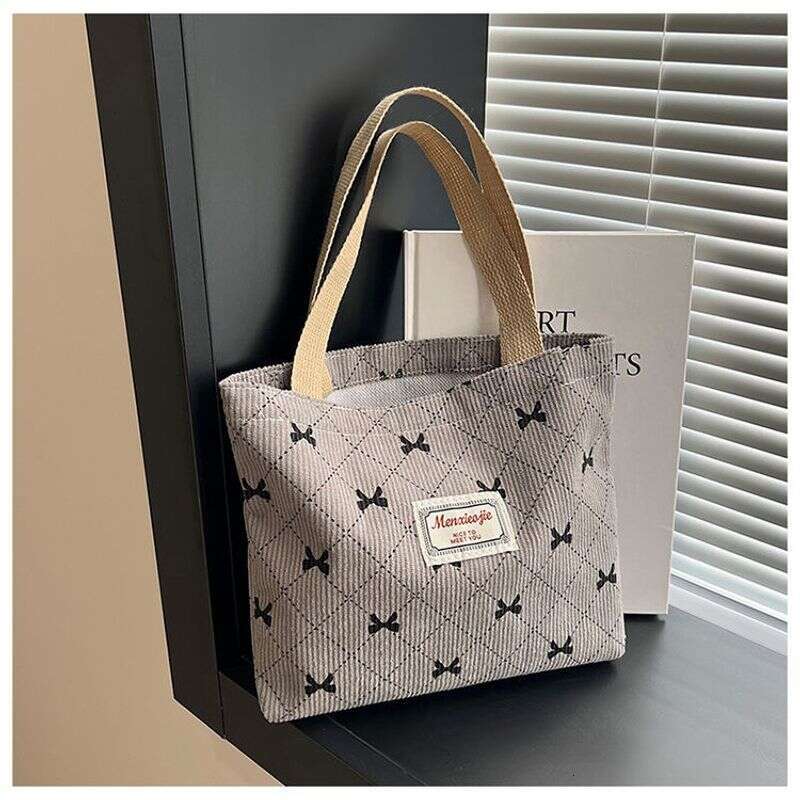 High-Quality Corduroy Portable Work Handbag Travel Storage Large Capacity 3D Clutch Bag For Women