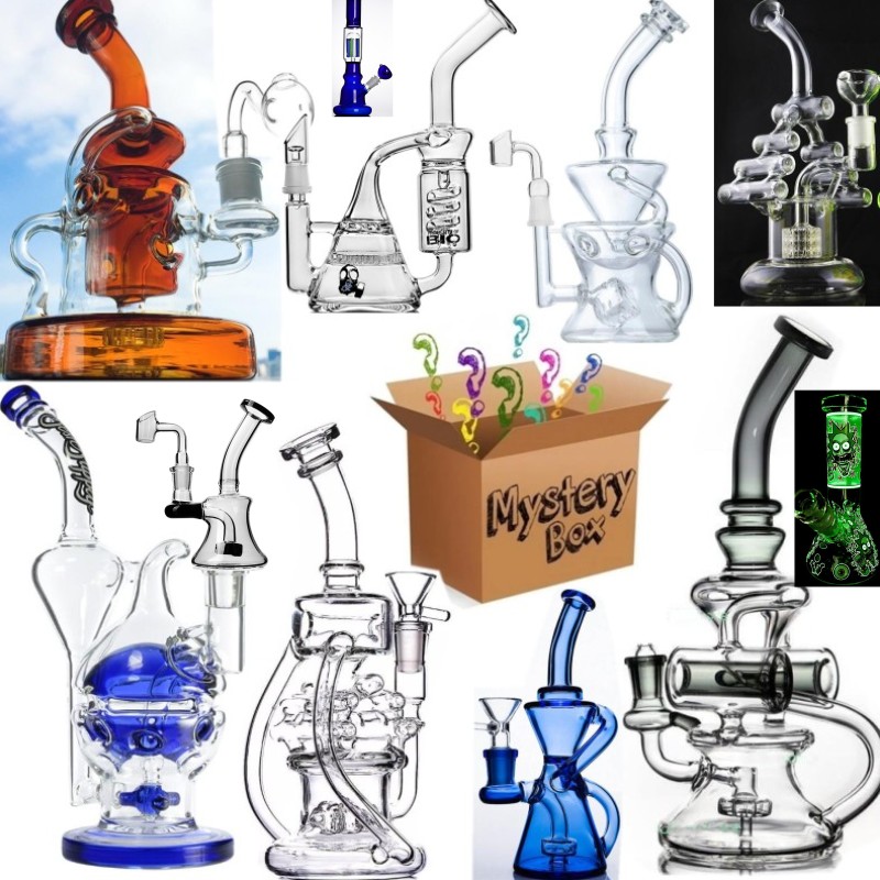 Randomly ship the best gift in a blind box Mini Glass bong for pipes fab egg 14.4mm joint size tobacco oil burner smoking VERY unique piece