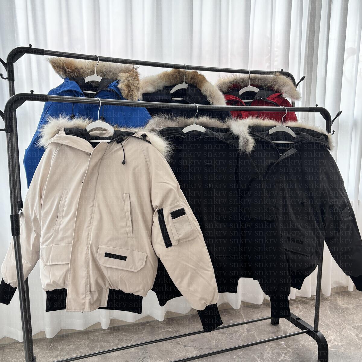Designer Pilot men women puffer jacket coat fur collar winter jacket Down jacket Brand coat jacket Windproof unisex warm coat real duck down wolf fur collar EUXS-3XL