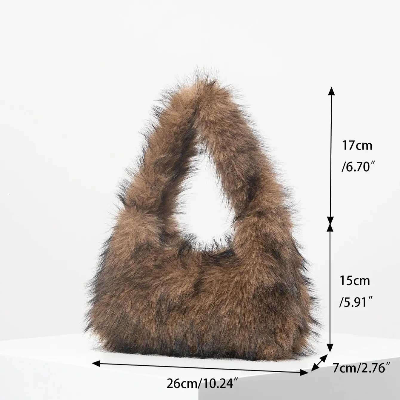 2000s FAshion Fuzz Women Shoulder Bags Dopamine Purse for Women Cute Charm CluTCh Hobo Handbag VaCATion Travel Purse for Z250807