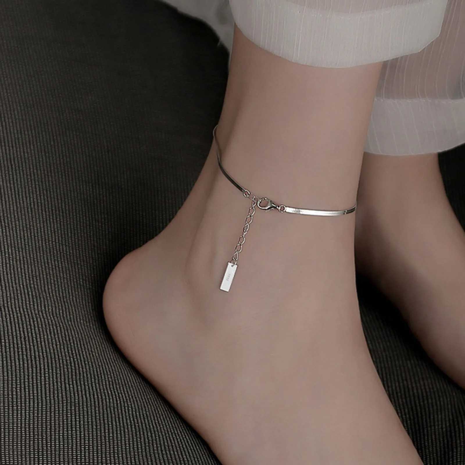 Simple Anklet Silver Color Knife Pendant on the leg Anklet Summer Beach s Barefoot Foot 23.5cm(9 2/8) long 1 Piece Y250805