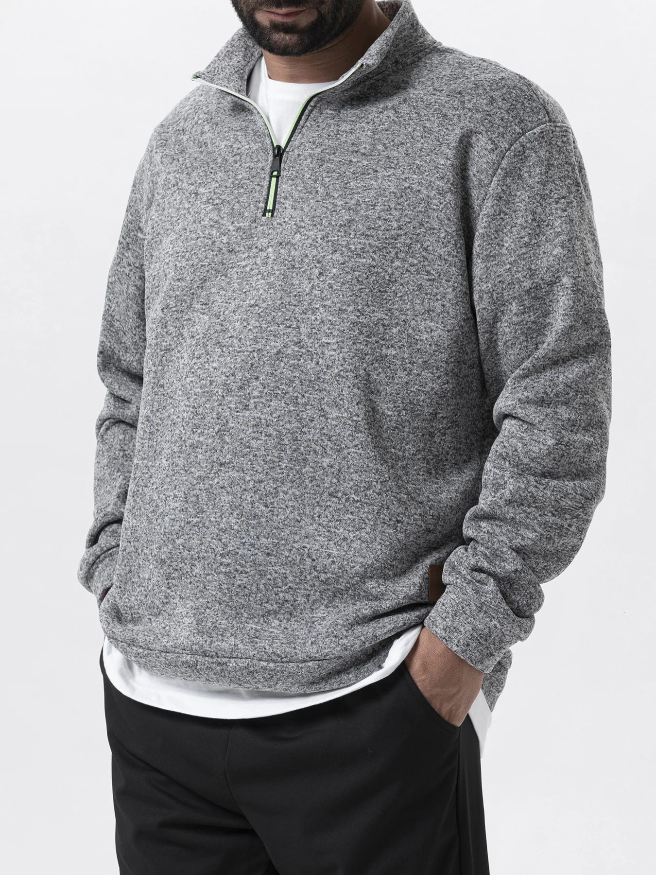 Mens Quarter Zip Up Sweaters Slim Fit Lightweight Mock Neck Pullover Casual Half Turtleneck Knitted Outdoor Streetwear 250807