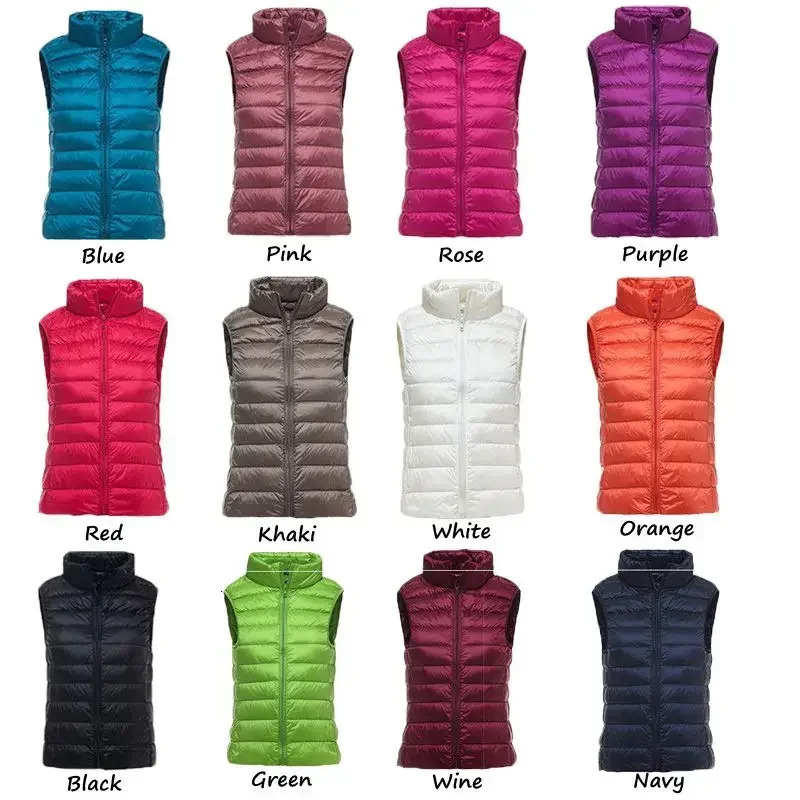 Women Sleeveless Womens Ultra Light Down Vests Slim Jacket Girl Gilet Plus Lightweight Windproof Warm Waistcoat Women Vest 250804